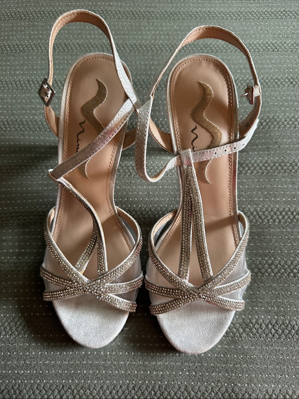 Women's Silver Strappy Evening Sandals